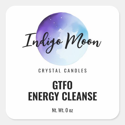 Blue Moon Kaarslabels Vierkante Sticker (Voorkant)