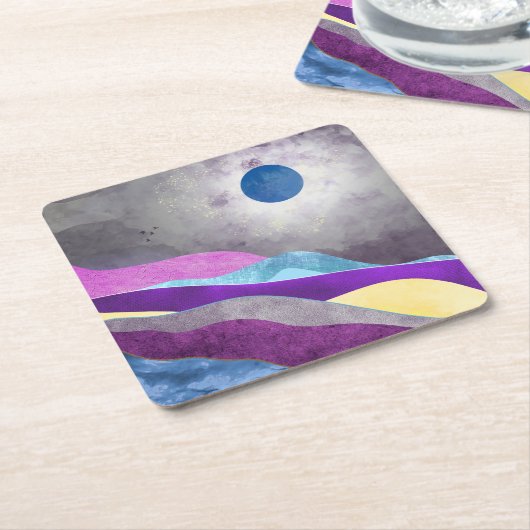 Blue Moon Kartonnen Onderzetters (Schuin)