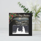 Blue Moon Kerstmis Vlamkaart Bedankkaart (Staand voorkant)