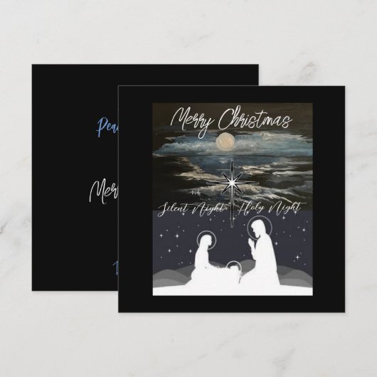 Blue Moon Kerstmis Vlamkaart Bedankkaart (Voorkant / Achterkant)