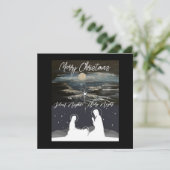 Blue Moon Kerstmis Vlamkaart Bedankkaart (Staand voorkant)