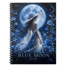 Blue Moon Lady Donkere Versie Premium Notitieboek 