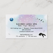 *~* Blue Moon Leaping Pine Tree Cosmic Rainbow Visitekaartje (Achterkant)