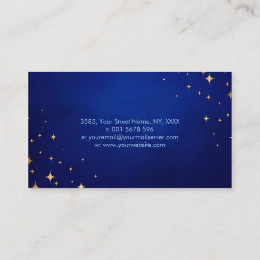 Blue Moon Magic - Oracle Kaarten, Ball en Kristall Visitekaartje (Achterkant)