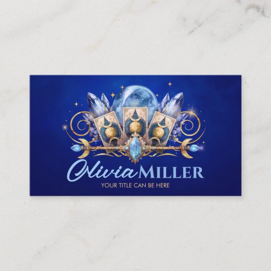 Blue Moon Magic - Oracle Kaarten, Ball en Kristall Visitekaartje (Voorkant)