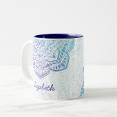 Blue Moon Mandala 11 oz. Persoonlijke mok (Voorkant links)
