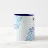 Blue Moon Mandala Personalized Mug Tweekleurige Koffiemok (Center)