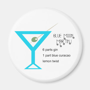 Blue Moon Martini Magnet