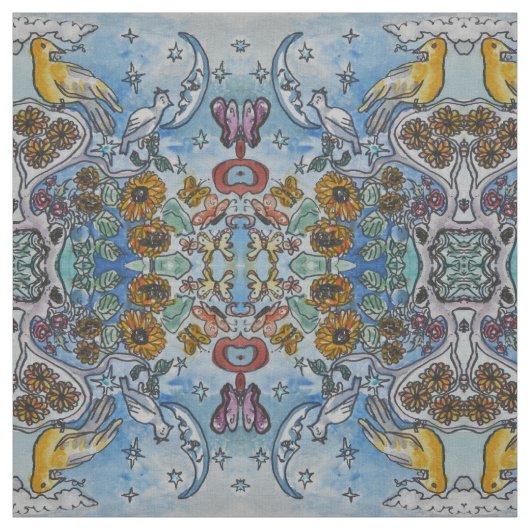 Blue Moon Natuur Stof (Swatch)