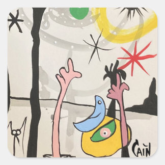 BLUE MOON NEEMT EEN MAAND VRIJ VIERKANTE STICKER