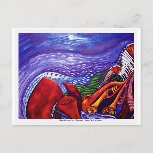Blue Moon Over Chicago POST CARD Briefkaart (Voorkant)
