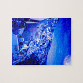 Blue Moon Over Fira Santorini Legpuzzel (Horizontaal)