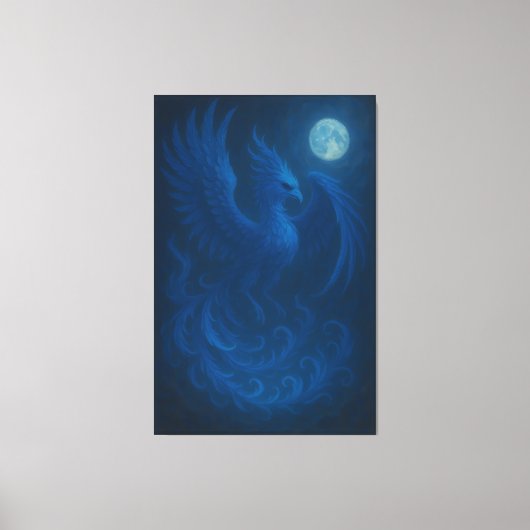 Blue Moon Phoenix · Fine Art Canvas Print (Voorkant)