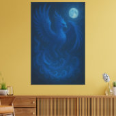 Blue Moon Phoenix · Fine Art Canvas Print (Insitu (Woonkamer))
