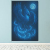 Blue Moon Phoenix · Fine Art Canvas Print (Insitu (Houten vloer))