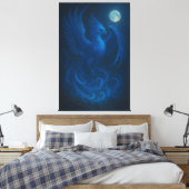 Blue Moon Phoenix · Fine Art Canvas Print (Insitu (Slaapkamer))