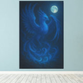 Blue Moon Phoenix · Fine Art Canvas Print (Insitu (Houten vloer))