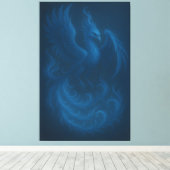 Blue Moon Phoenix · Fine Art Canvasprint Canvas Afdruk (Insitu (Houten vloer))