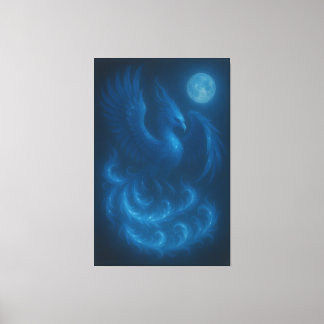 Blue Moon Phoenix · Fine Art Canvasprint Canvas Afdruk