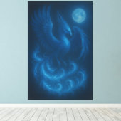 Blue Moon Phoenix · Fine Art Canvasprint Canvas Afdruk (Insitu (Houten vloer))