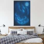 Blue Moon Phoenix · Kunstcanvas Canvas Afdruk (Insitu (Slaapkamer))