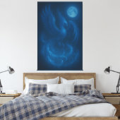 Blue Moon Phoenix · Kunstcanvas Canvas Afdruk (Insitu (Slaapkamer))