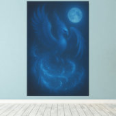 Blue Moon Phoenix · Kunstcanvas Canvas Afdruk (Insitu (Houten vloer))