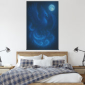 Blue Moon Phoenix · Kunstcanvasprint Canvas Afdruk (Insitu (Slaapkamer))