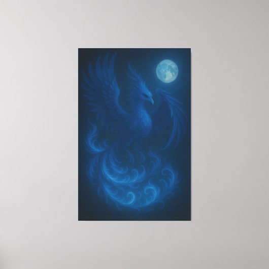 Blue Moon Phoenix · Kunstcanvasprint Canvas Afdruk (Voorkant)