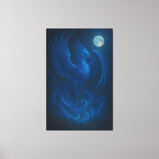 Blue Moon Phoenix · Kunstcanvasprint Canvas Afdruk (Voorkant)