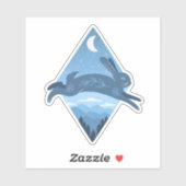 Blue Moon Rabbit Over Blue Ridge Mountains Sticker (Vel)