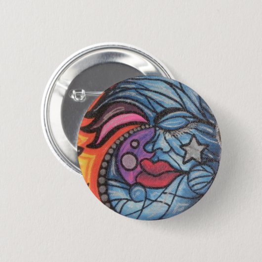 BlUe MoOn Ronde Button 5,7 Cm (Voorkant /achterkant)