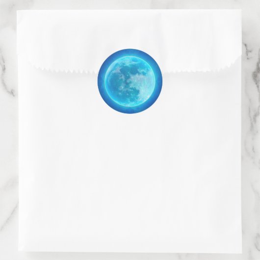 Blue Moon Ronde Sticker (Tas)