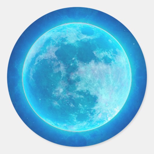 Blue Moon Ronde Sticker (Voorkant)