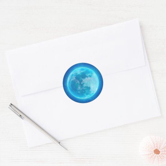 Blue Moon Ronde Sticker (Envelop)