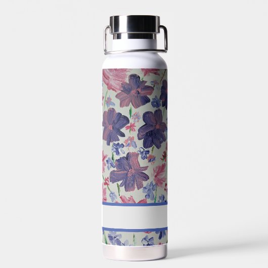 Blue Moon Roos Floral Custom Waterfles (Achterkant)