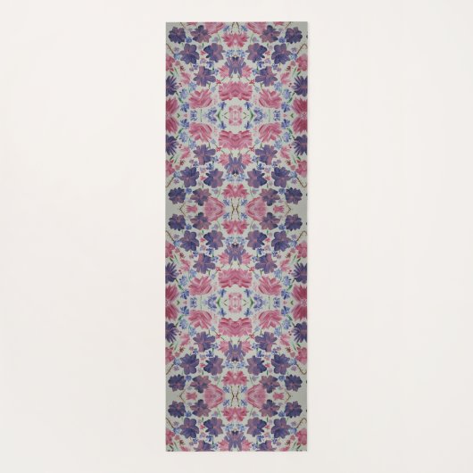 Blue Moon Roos Floral Monogram Yoga Mat (Achterkant)