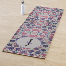 Blue Moon Roos Floral Monogram Yoga Mat