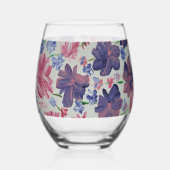 Blue Moon Roos Floral Wijnglas Zonder Voet (Achterkant)