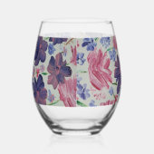 Blue Moon Roos Floral Wijnglas Zonder Voet (Links)