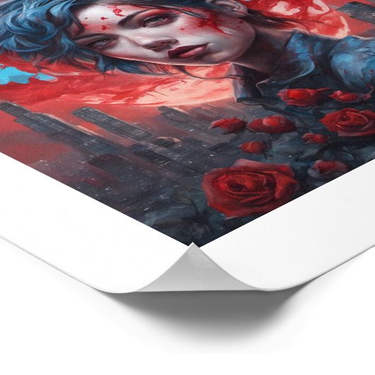 Blue Moon-Roos Poster (Hoek)