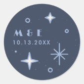 Blue Moon & Stars Hemelbruiloft Sticker (Voorkant)