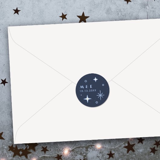 Blue Moon & Stars Hemelbruiloft Sticker