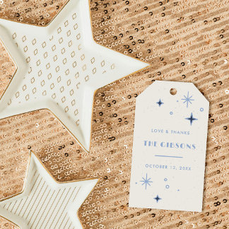 Blue Moon & Stars Himmels Huwelijksgunst Cadeaulabel