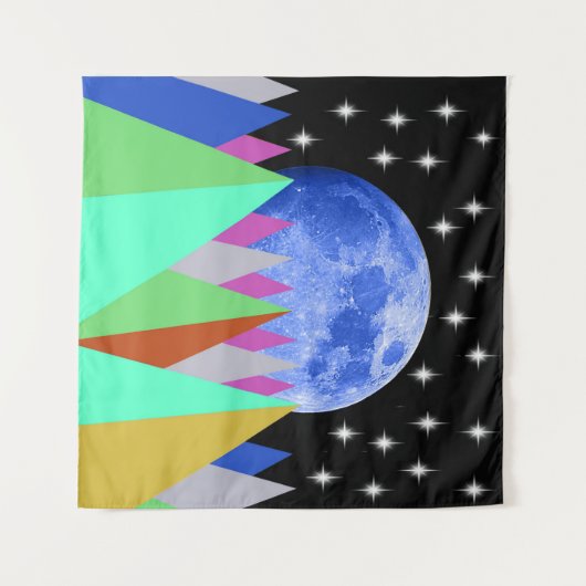 Blue Moon Tapestry Wandkleed (Voorkant (horizontaal))