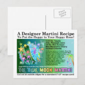 Blue Moon Tropical Martini Recipe Kaart Briefkaart (Voorkant / Achterkant)