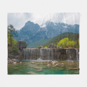 Blue Moon Valley Jade Dragon Snow Mountain Fleece Deken