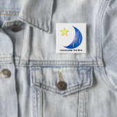 Blue Moon Vierkante Button 5,1 Cm (In situ)