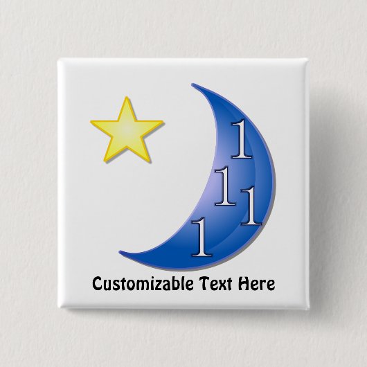 Blue Moon Vierkante Button 5,1 Cm (Voorkant)