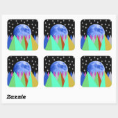 Blue Moon Vierkante Sticker (Vel)